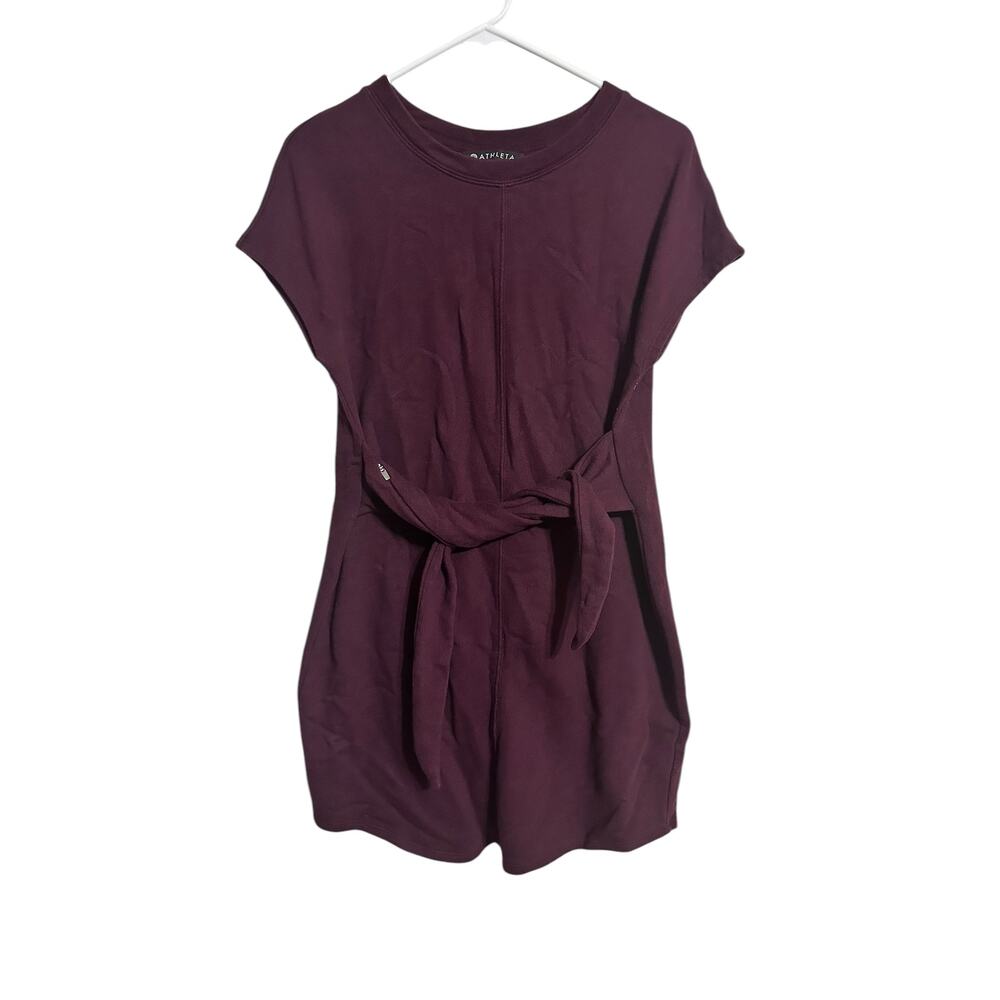 Athleta Embrace Dress Burgundy Red Size Small Tie Waist